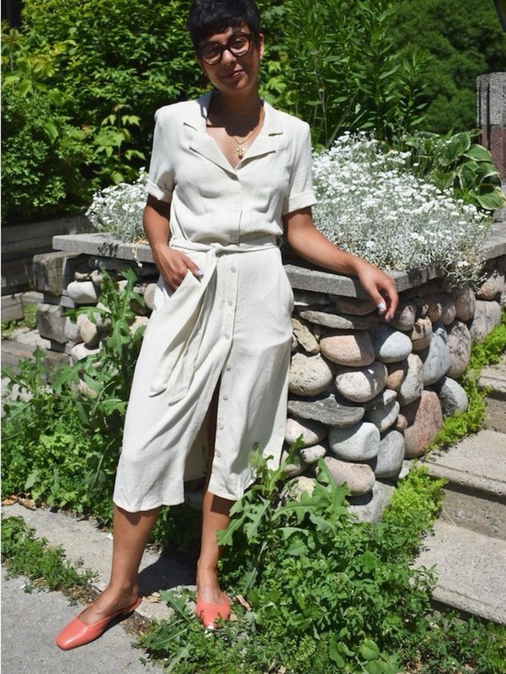 Eve Gravel NWT Mi Ojo Dress in Cream size Small Button Up Shirt Midi Dress